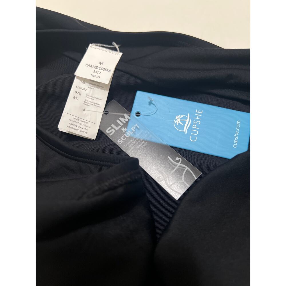 Reverie Land One Shoulder Slim & Sculpt One Piece Swimsuit Black NWT Size M - Picture 7 of 9